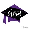 Big Dot of Happiness Purple Graduation Party Invitations - Shaped Fill-In Invite Cards with Envelopes - Set of 12 - 2 of 4