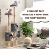 Costway 75'' Multi-layer Wooden Cat Tree Indoor Tower Activity Play Center with 2 Condos - 4 of 4