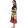 Riviera Sun Womens Tie Dye Summer Dress - Short Sleeve Beach Cover Up with Embroidery - Rasta Color Dresses for Women  - Red Green Yellow Black - 2 of 3
