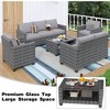 Whizmax Outdoor Patio Furniture Sets,PE Wicker Rattan Sectional Furniture Couch Set with Glass Coffee Table for Backyard, Deck, Poolside - 4 of 4