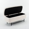 GlasFlength Ottomans and Benches Practical Long Stool Footstool Convenient for Storing Items Indoor Bench for Living Room, Beige, 42.5"*17.3"*11.8" - 3 of 4