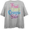 Growing Up Creepie Find Your Creepie Side Women's Heather Gray Short Sleeve Crew Neck Crop Tee - 3 of 4