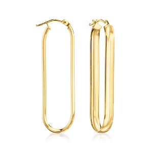 Ross-Simons Italian 14kt Yellow Gold Paper Clip Link Hoop Earrings - 1 of 4