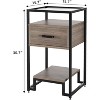 Acekool Nightstand with Storage Drawer, 3-Tier Shelves & Tempered Glass Top, Steel Frame End Table for Bedroom or Dorm, Easy Assembly - 3 of 4