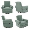Manual Swivel Rocker Recliner Chair with Adjustable Backrest, Chenille Upholstered Recliner Armchair for Living Room, Bedroom or Nursery-Koiai - 4 of 4