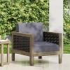 Christopher Knight Home Luna Outdoor Acacia and Wicker Club Chair Gray/Mixed Gray/Dark Gray - 2 of 4