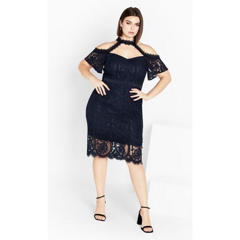 City chic navy lace dress best sale