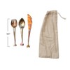 Storied Home Hand Forged Copper Appetizer Cutlery, Set of 3 in Printed Drawstring Bag, Burnt Finish - 2 of 4