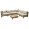 GlasFlength Patio Seating Sets 6PCS, Cushions, Outdoor Furniture, Deep Seat, Sectional Chat Set with Cushions,White, 109.1"*54.5"*25.5" - 4 of 4