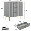 3 Drawer Dresser for Bedroom, Fluted Modern Nightstand with Deep Drawers, Chest of Drawers with Wide Top, Wooden Dresser Organizer - 2 of 4