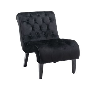 NicBex Armless Accent Chair with Tufted Button Back Modern Upholstered Velvet Sofa Chair with Wood Legs for Bedroom,Living Room - 1 of 4