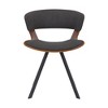 Armen Living Ulric Fabric/Wood Dining Chair Charcoal/Walnut: Linen Upholstery, Matte Finish, Foam Filled - 3 of 4