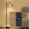 65"H Adjustable Height Standing Lamp With Remote 3 Color Temperatures For Living Room,Boho Style Floor Lamp With Rattan Shade For Bedroom-The Pop Home - 2 of 4