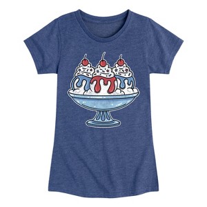 Girls' - Instant Message - Americana Fitted Short Sleeve Graphic T-Shirt - 1 of 4