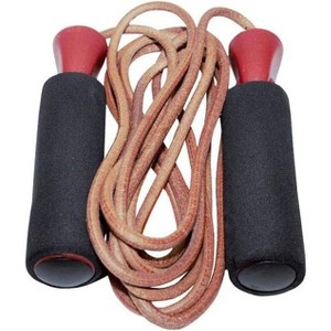 Amber Leather Jump Rope with Foam Handles - Perfect for Endurance Workouts, Boxing, MMA, Martial Arts, or Fitness - 8.5 Feet, for Men, Women, & Kids" - 1 of 4