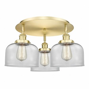 Bell - 3 Light Flush Mount In Art Deco Style-9.25 Inches Tall and 19.75 Inches Wide - 1 of 1