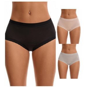 INSPIRE CHIC Women's High Rise Modal Full Coverage Soft Briefs Underwear 3 Packs - 1 of 4