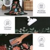 Modern Floral Rug Washable Rug with Non Slip Backing, Low Pile Thin Rug, Indoor Foldable Rug, Soft Aesthetic Printed Rug for Living Room, Bedroom - 3 of 4