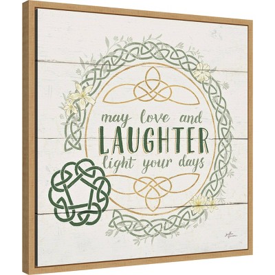 Irish Blessings III Natural Maple Framed Canvas Wall Art