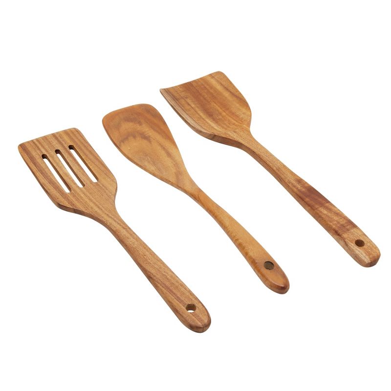 Juvale 9 Piece Wooden Cooking Utensils Set for Kitchen with Spoons and Spatulas, 5 of 9