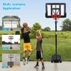 Portable basketball hoop outdoor 62-20in Adjustable Basketball Goal System, 44 Inch Outdoor Hoop & Goals for Youth, and Adults in Backyard,Garage - 4 of 4