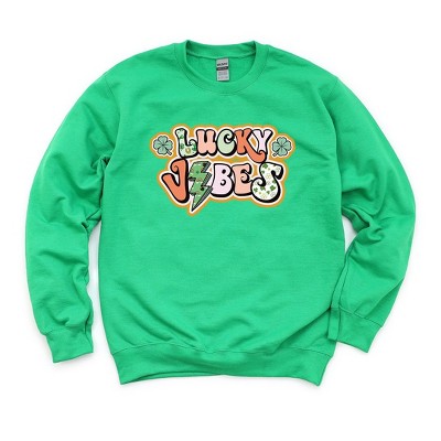 Simply Sage Market Women's Graphic Sweatshirt Lucky Vibes Lightning Bolt