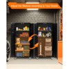 Metal storage cabinet with wheels, steel tool cabinet with pin board and 4 adjustable shelves, wheeled garage closet with lock - 3 of 4