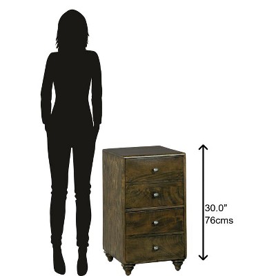 Cambridge Brown Acacia 2-Drawer Vertical File Cabinet