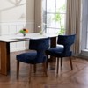 GDFStudio Arlow Mid-Century Modern Rubberwood Linen Upholstered Armless Dining Chairs (Set of 2) - 2 of 4