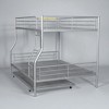Full XL Over Queen Metal Bunk Bed with Trundle, Convertible Frame, Guardrails, and Slats, Space-Saving Design - 3 of 4