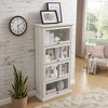 KTMBDW Display Cabinet with Flip up Glass Doors, 4-Tier Curio Cabinet for Collectibles, Bookcase with 4 Shelves, Storage Cabinets - 3 of 4
