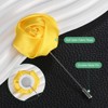 Unique Bargains Wedding Groom Boutonnieres Rose Flower Lapel Pins for Men 1 Pc - 2 of 4