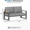 Heynemo Aluminum Outdoor Loveseat, All-Weather Metal Patio Furniture Sofa, Patio Sofa Chair for Porch Backyard Garden - 2 of 4