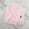 Personalization Mall Embroidered Short Fleece Robe - Pink - 4 of 4