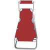 vidaXL Sun Lounger Red Polyester Fabric, Powder-Coated Steel Standard - 3 of 4