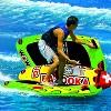 WOW Watersports Big Bazooka Steerable 1 to 4 Person Inflatable River Lake Towable Tube Float with Double Webbing Handles and Nylon Cover - image 3 of 4