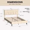 PDTEND Upholstered Bed Frame with Headboard & Charging Station, Wooden Slats, Noise-Free, No Box Spring, Easy Assembly - 2 of 4