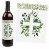 Big Dot of Happiness First Communion Elegant Cross - Religious Party Decorations for Women and Men - Wine Bottle Label Stickers - Set of 4 - 4 of 4