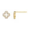 Adornia 14k Gold Vermeil .925 Sterling Silver  Mini Clover CZ Outline Studs - 3 of 4