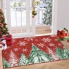 Coolmee Christmas Tree Snowflake Non Slip Kitchen Rugs ,  Forest Washable Kitchen Runner Rug Sets for Winter New Year Xmas Party Green - 2 of 4
