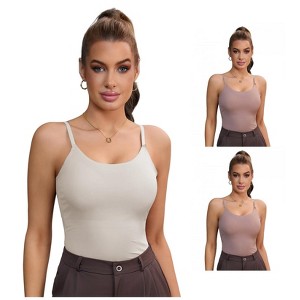 INSPIRE CHIC 3 Pcs Women's Slim Fit Breathable Shapewear Camisoles - 1 of 4