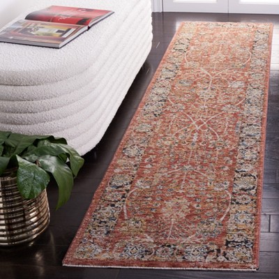 Safavieh Silverado Blue and Rust 2' x 8' Runner Rug