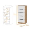 CAVINAS 5 Drawers Dresser for Bedroom,Modern Drawers with Black Handle for Kids Room,Living Room,Entry and Hallway,White/White+Brown - 3 of 4