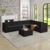 TiramisuBest L-Shaped Modular Sectional Sofa, Compressed Corduroy Couch, Modern Minimalist Sleeper Sofa for Living & Bedroom, Black - 2 of 4