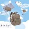 Iniuniu Large Diaper Backpack, Unisex 4-in-1  Baby Bag with Pouch, Changing Pad, Pacifier Case & Straps - 3 of 4