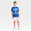 Boys' Los Angeles Dodgers Oversized Short Sleeve Graphic T-Shirt - Blue - 4 of 4