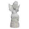 Roman 16" Sitting Angel Resin Outdoor Garden Statues Gray - 4 of 4