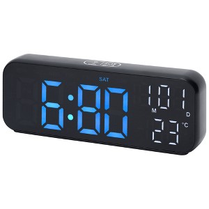 REGALWOVEN Electric Alarm Dimmable USB Charging Port Alarm Clock 6.7x2.4x1.2 Inches - 1 of 4
