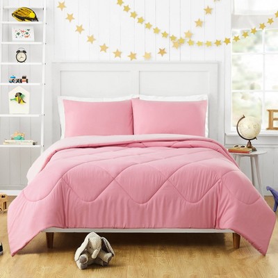 Full/queen Kids' Comforter Set Windowpane Velvet Pink - Pillowfort™ : Target