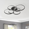 Dewdrop Modern LED Ceiling Light Fixture Black Flush Mount Ring Design for Living Room Bedroom Dining Room - 2 of 4